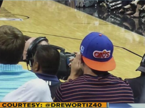 Johnny Manziel, representing "Cleveland" with Cavs hat on in San Antonio, for Game 2 of the NBA Finals!